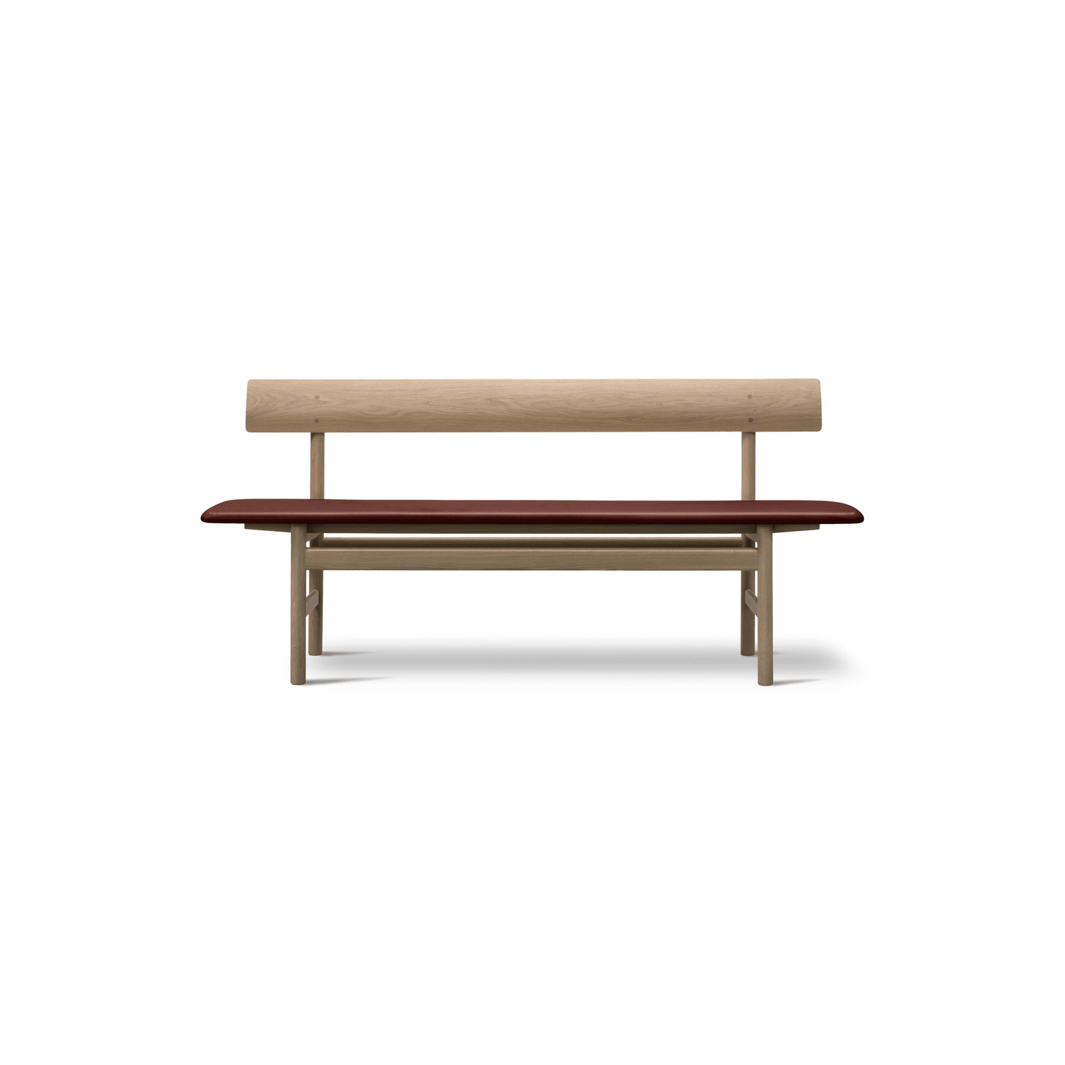 Fredericia BM Bench, oak light oiled, burnt Sienna leather