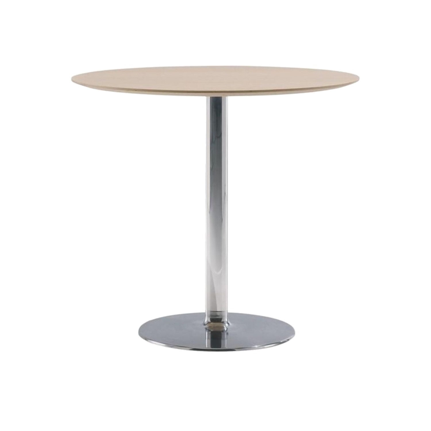 Andreu World DUAL bar table, Ø80 cm, oak/polished aluminium ME05201