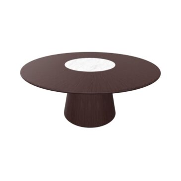 Andreu World REVERSE WOOD -table, Ø180 cm, dark ash/white marble ME15501