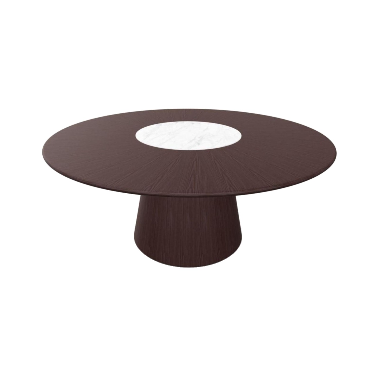 Andreu World REVERSE WOOD -pöytä, Ø180cm, tumma saarni/valkoinen marmori ME15501