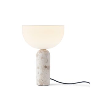 New Works KIZU-pöytävalaisin, pieni, Kunis Breccia -kivi/valkoinen akryyli – Designsuosikki