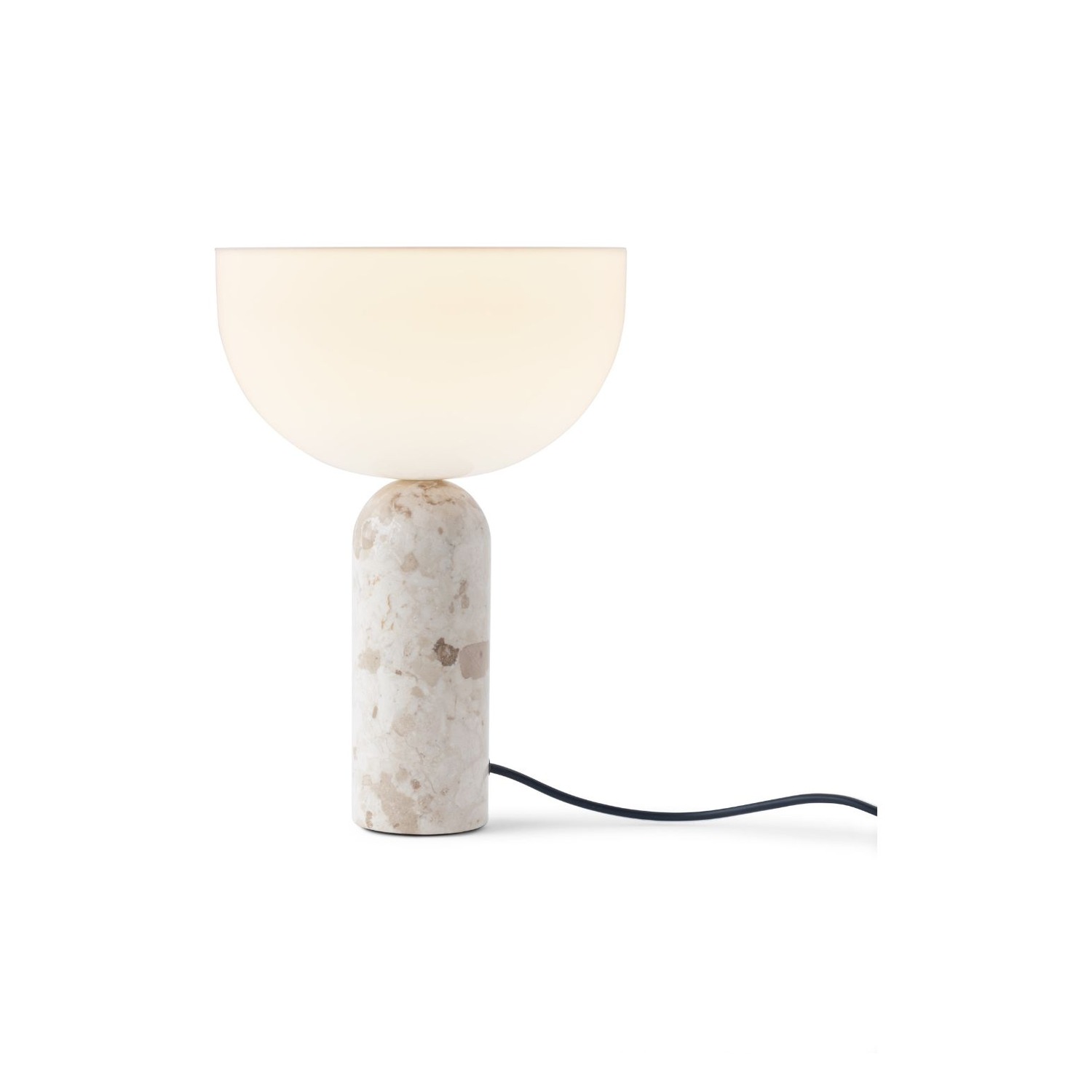 New Works KIZU-pöytävalaisin, pieni, Kunis Breccia -kivi/valkoinen akryyli – Designsuosikki