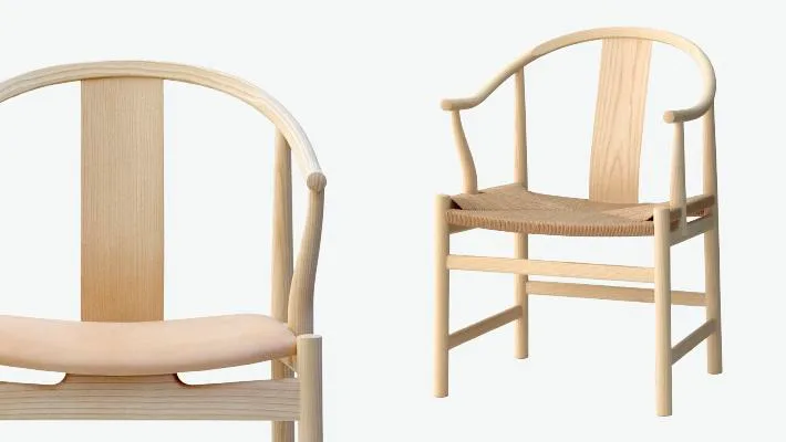 PP Møbler PP56 CHINESE -tuoli, saippuoitu saarni/vaalea luonnonnahka - Image 3