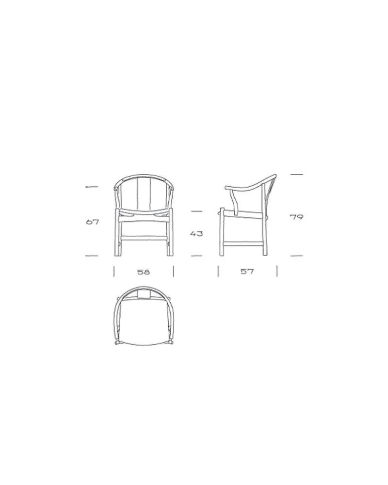 PP Møbler PP56 CHINESE -tuoli, saippuoitu saarni/vaalea luonnonnahka - Image 4