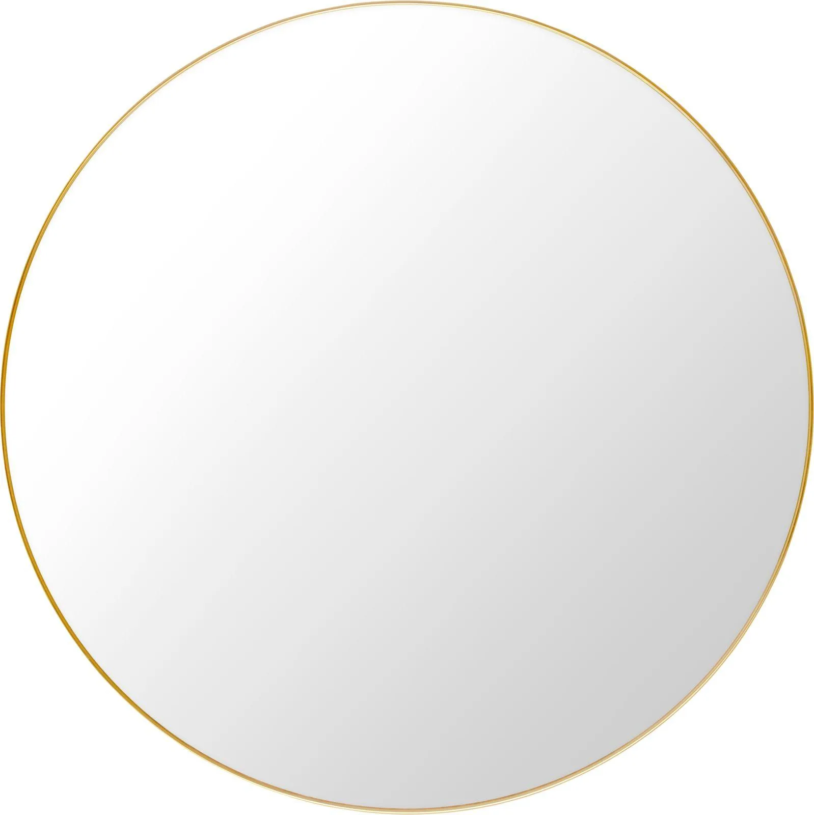 GUBI wall mirror, round, brass