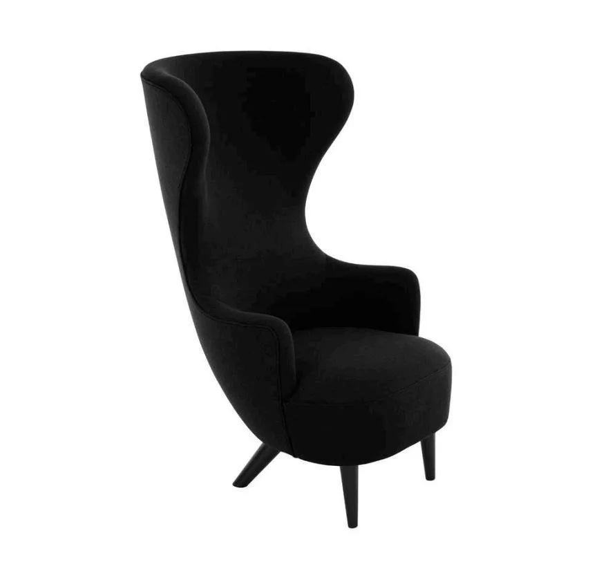 Tom Dixon WINGBACK armchair, black velvet