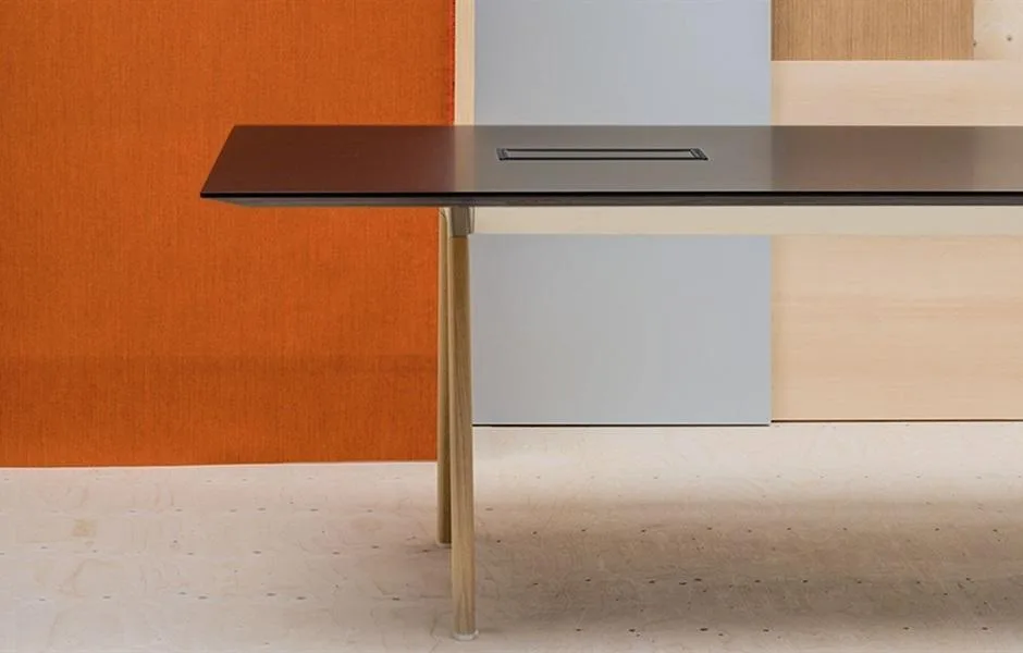 Andreu World RADIAL CONFERENCE table, oak/black ME9072 - Image 4