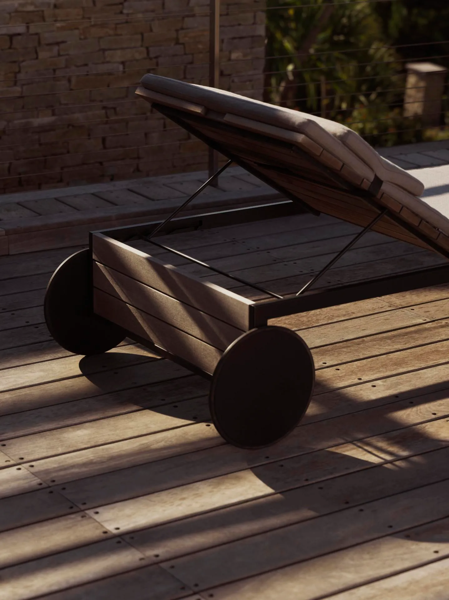 Röshults GARDEN -lounger's cushion, dark taupe - Image 2