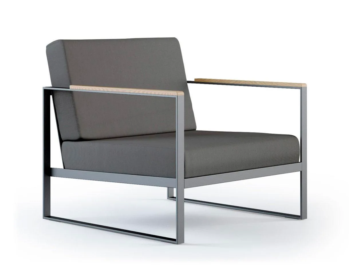 Röshults GARDEN EASY -armchair, dark taupe