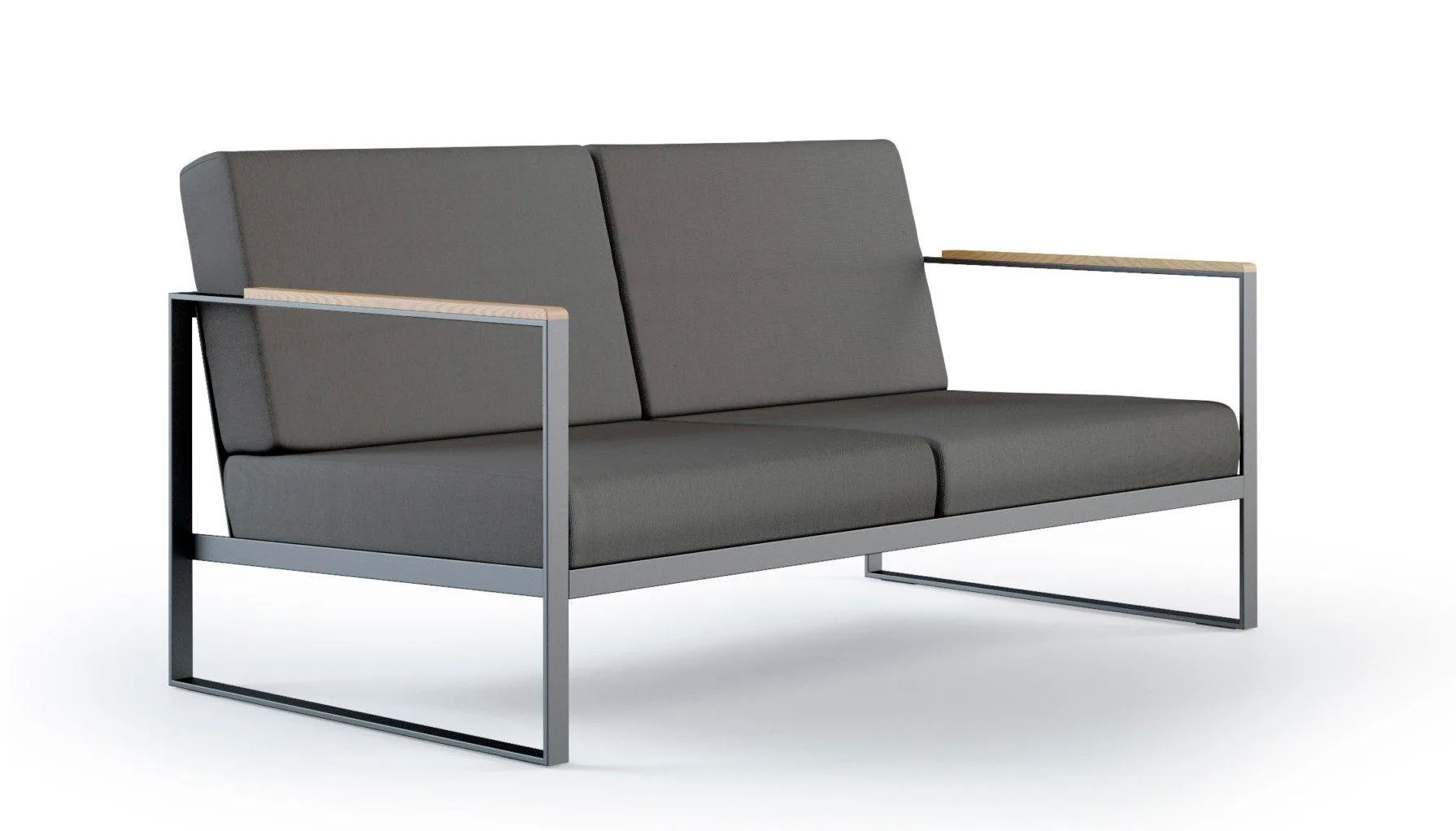Röshults GARDEN EASY 2-seater sofa, dark taupe