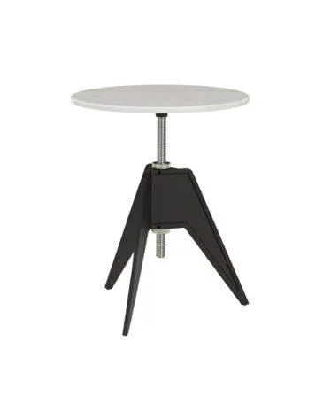 Tom Dixon SCREW side table, black base / white marble table top