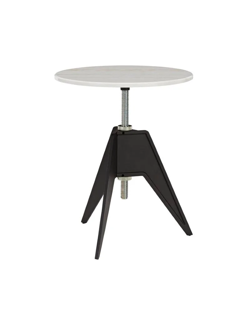Tom Dixon SCREW side table, black base / white marble table top