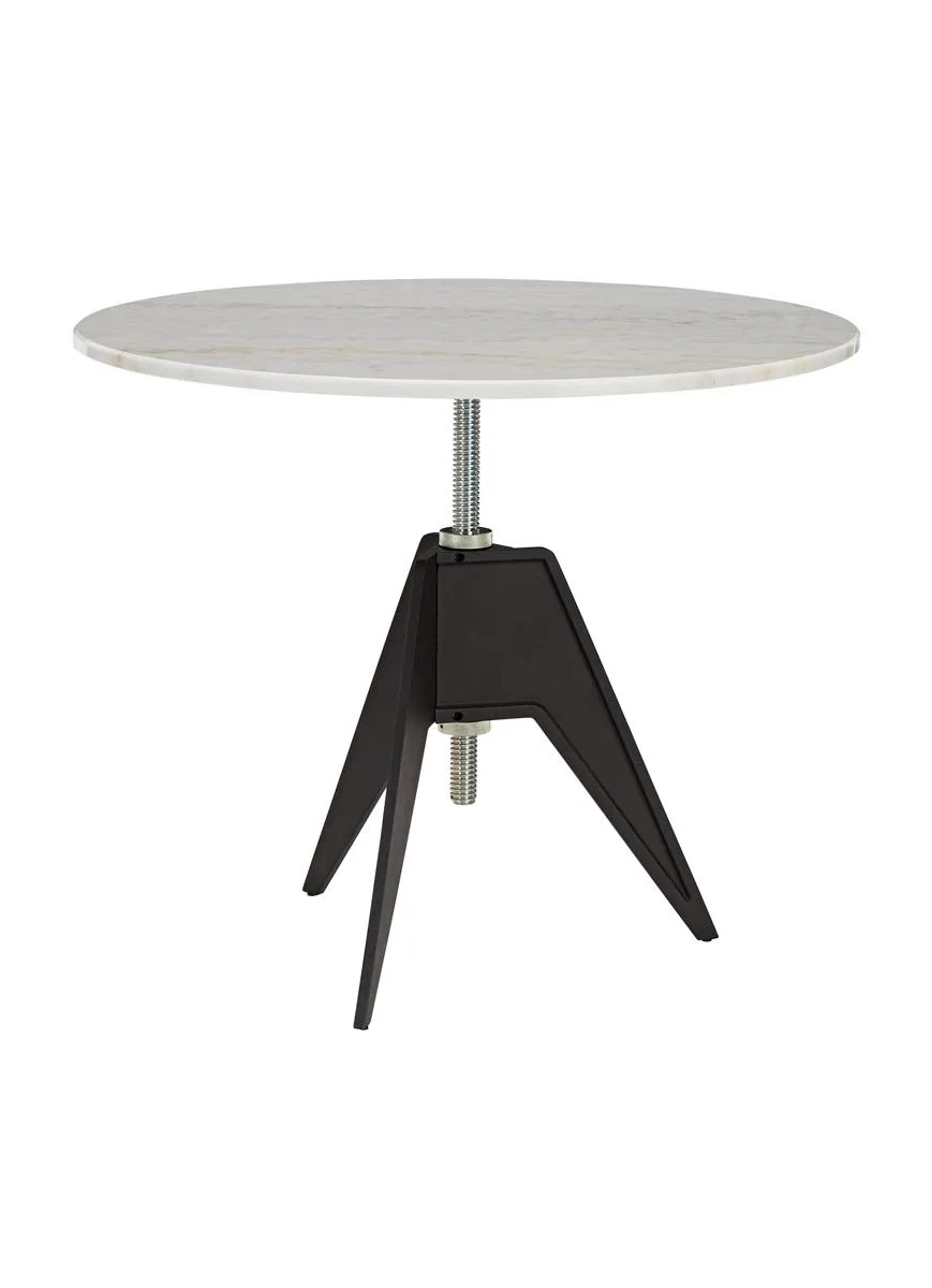 Tom Dixon SCREW -dining table Ø 90 cm, black base / white marble table top