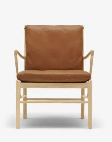 Carl Hansen OW149 armchair, oiled oak / brown leather