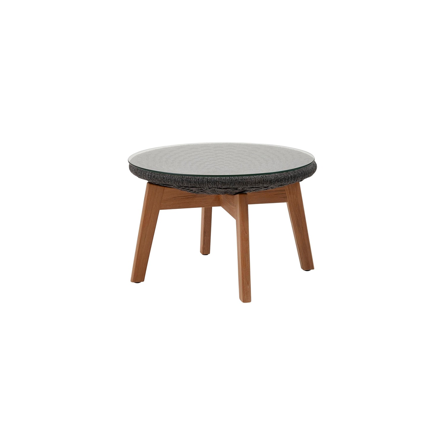 Cane-line PEACOCK -coffee table, glass / dark grey / teak