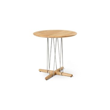 Carl Hansen E021 EMBRACE lounge table, Ø48 cm, oiled oak / stainless steel