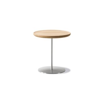 Fredericia PAL -side table Ø 37,5 cm, light oiled oak / stainless steel