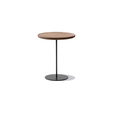 Fredericia PAL -side table Ø 44 cm, oiled walnut / black steel