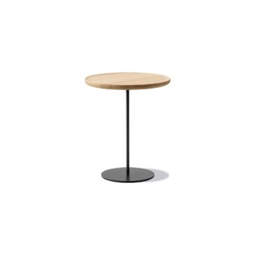 Fredericia PAL -side table Ø 44 cm, light oiled oak / black steel