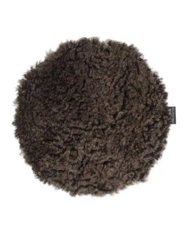 Skinnwille CURLY -istuinpäällinen, pyöreä, tummanruskea