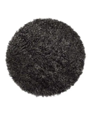 SkinnWille CURLY -istuinpäällinen, pyöreä, tummanharmaa