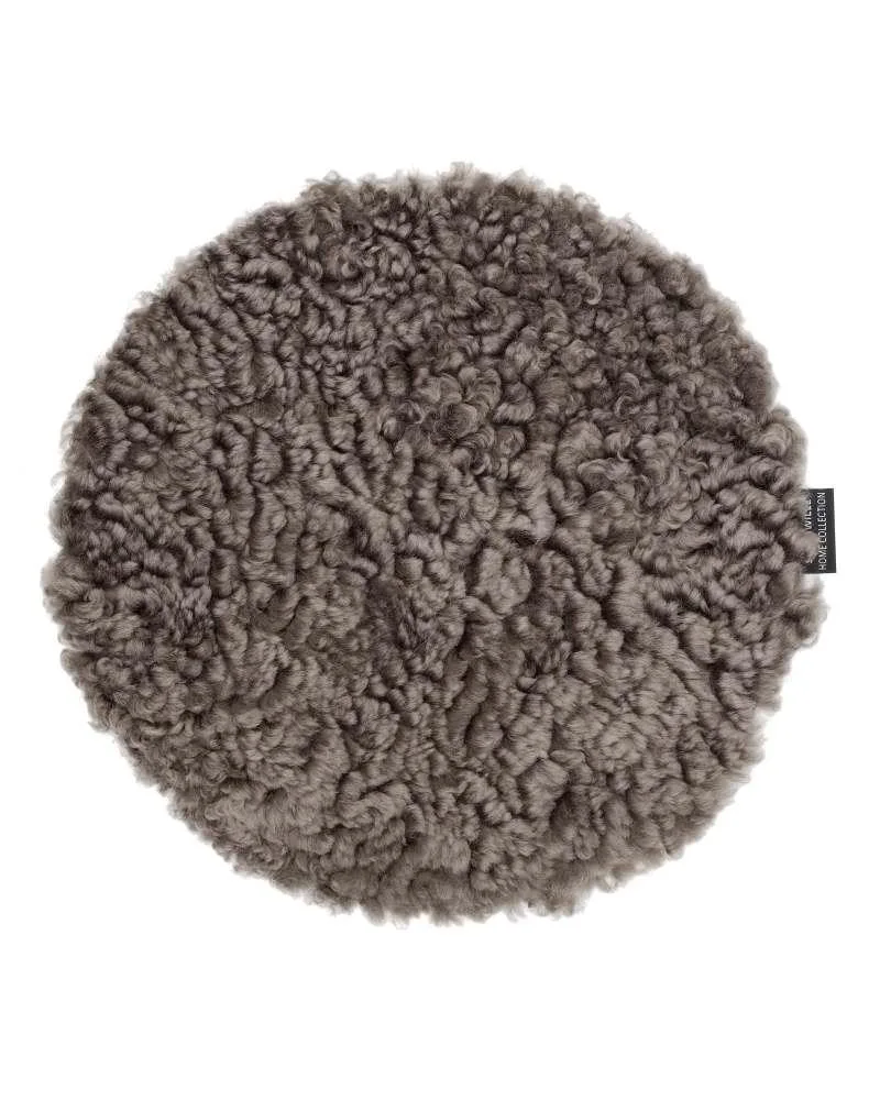 SkinnWille CURLY -istuinpäällinen, pyöreä, vaaleanruskea