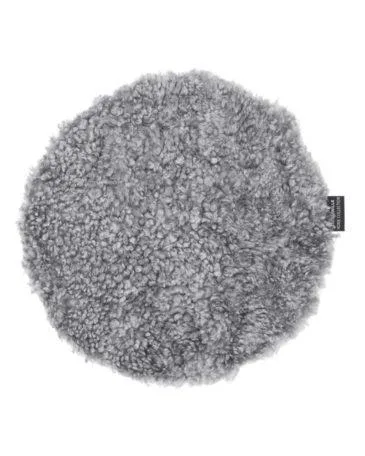 Skinnwille CURLY -istuinpäällinen, pyöreä, hopeanharmaa