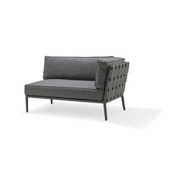 Cane-line CONIC 2-seater left, dark grey