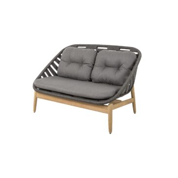 Cane-line STRINGTON 2-seater sofa, grey / dark grey / teak