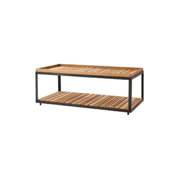 Cane-line LEVEL-sohvapöytä 122x62 cm, tummanharmaa/tiikki