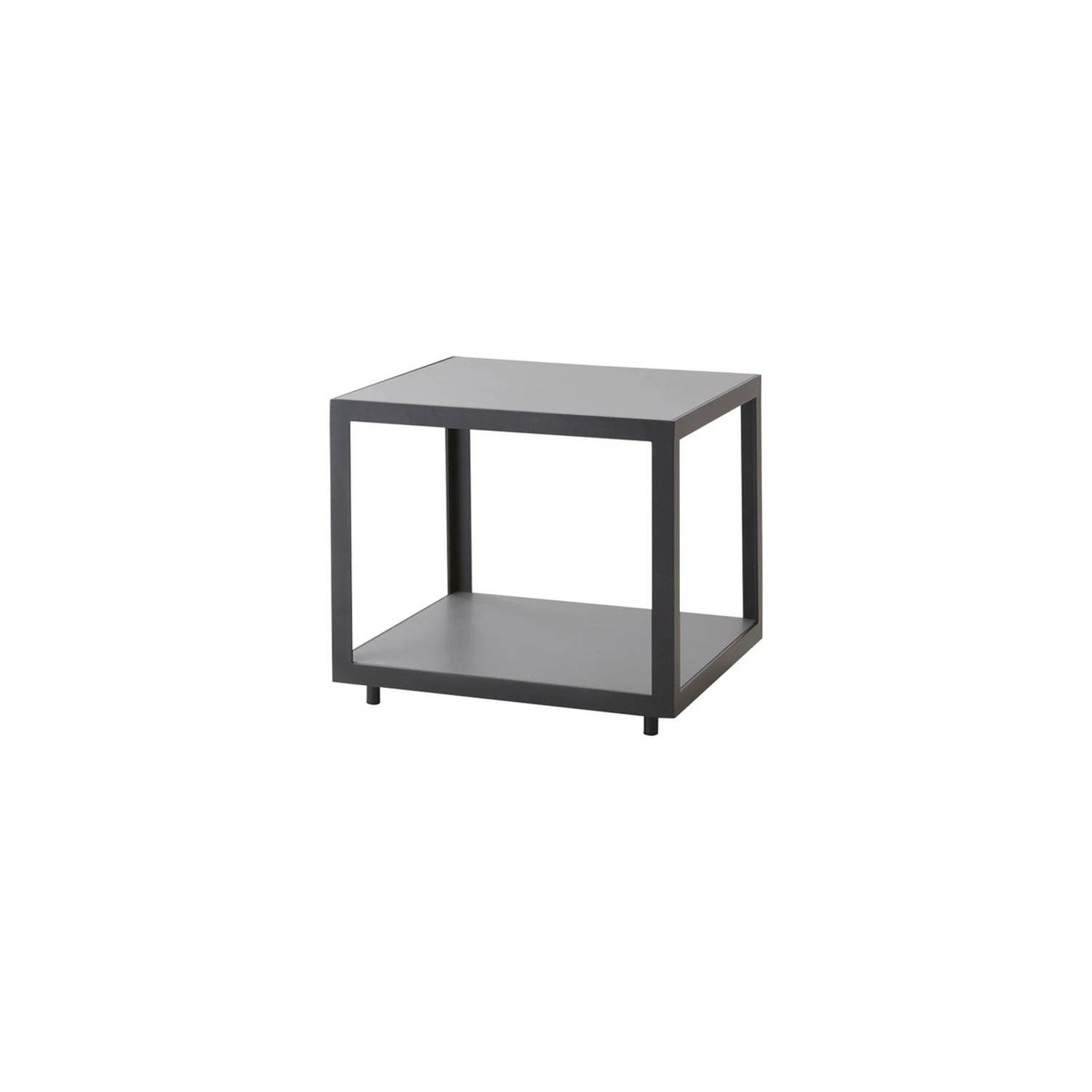 Cane-line LEVEL coffee table 48x48 cm, dark grey / light grey