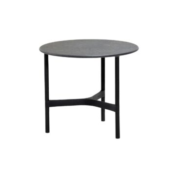 Cane-line TWIST -coffee table Ø 45 cm, dark grey / black