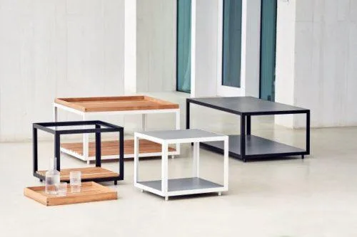 Cane-line LEVEL coffee table 48x48 cm, dark grey / light grey - Image 4