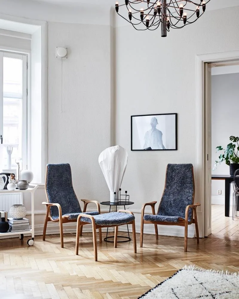 Swedese LAMINO -nojatuoli, öljytty tammi/harmaa lampaankarva - Image 4