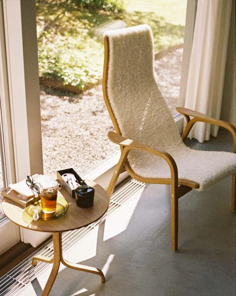 Swedese LAMINO -nojatuoli, öljytty tammi/harmaa lampaankarva - Image 6