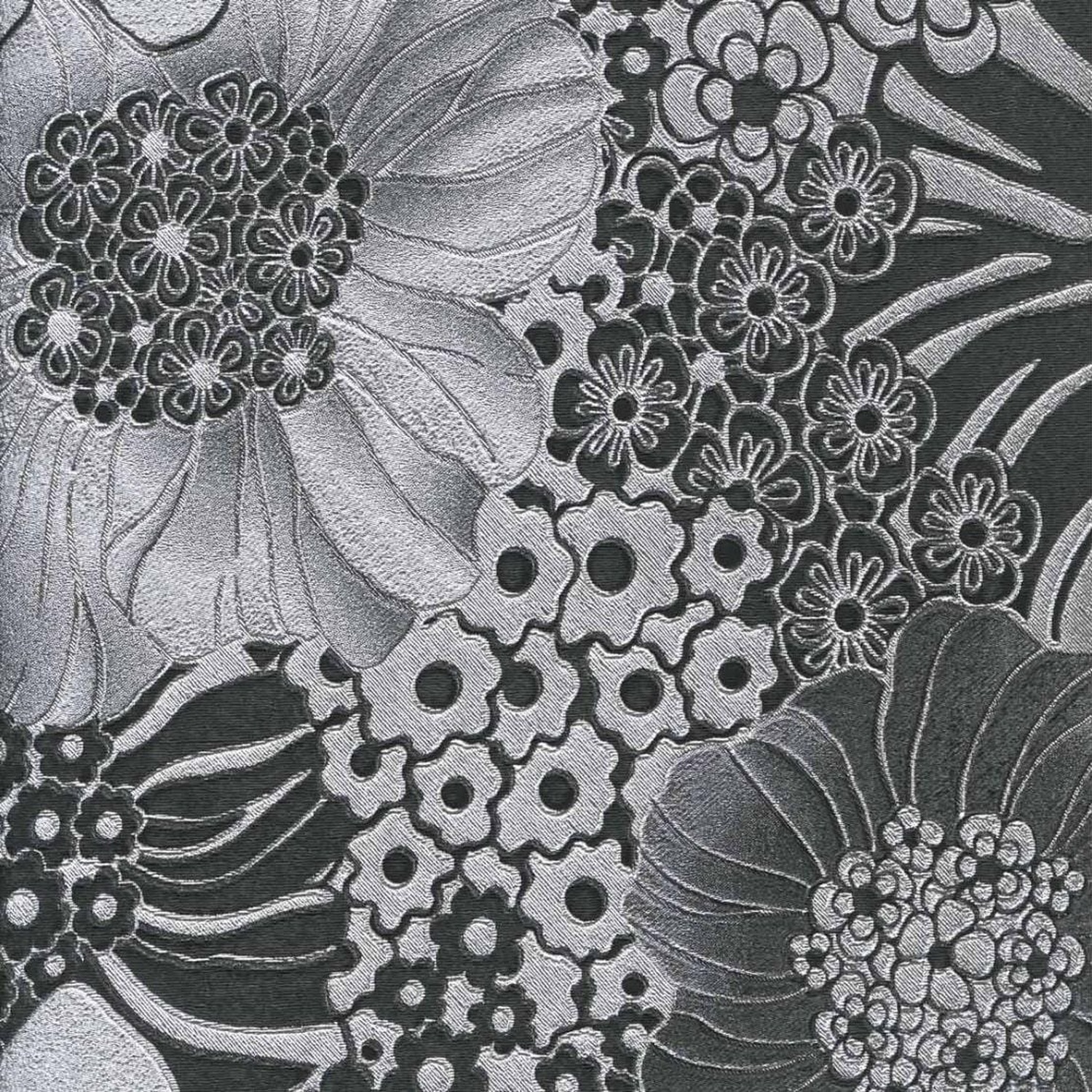 Missoni Home Anemones metallic wallpaper, black/silver