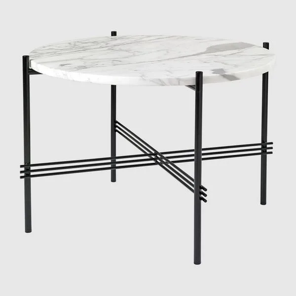 GUBI TS coffee table Ø55 cm, white marble / black