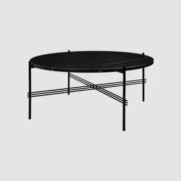 GUBI TS coffee table Ø80 cm, black marble / black