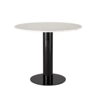 Tom Dixon TUBE dining table Ø 90 cm, black / marble
