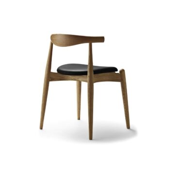 Carl Hansen CH20 chair, oiled oak / black leather