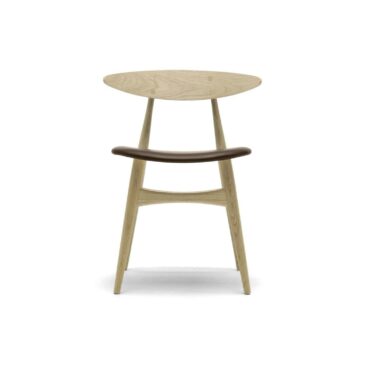 Carl Hansen CH33P chair, oiled oak / dark brown leather