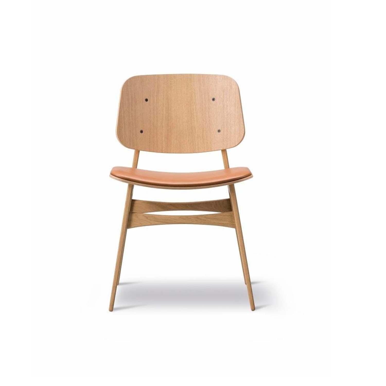 Fredericia SØBORG 3051 chair, lacquered oak, brown leather