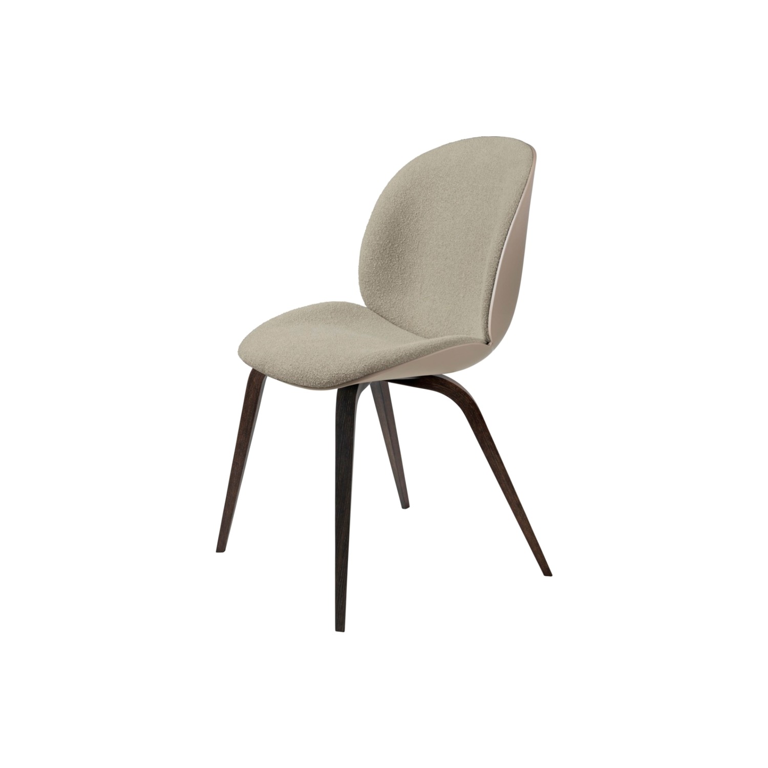 GUBI BEETLE chair, front upholstered, wood base