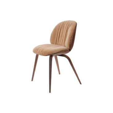 GUBI BEETLE SOFT chair, front upholstered, wood base