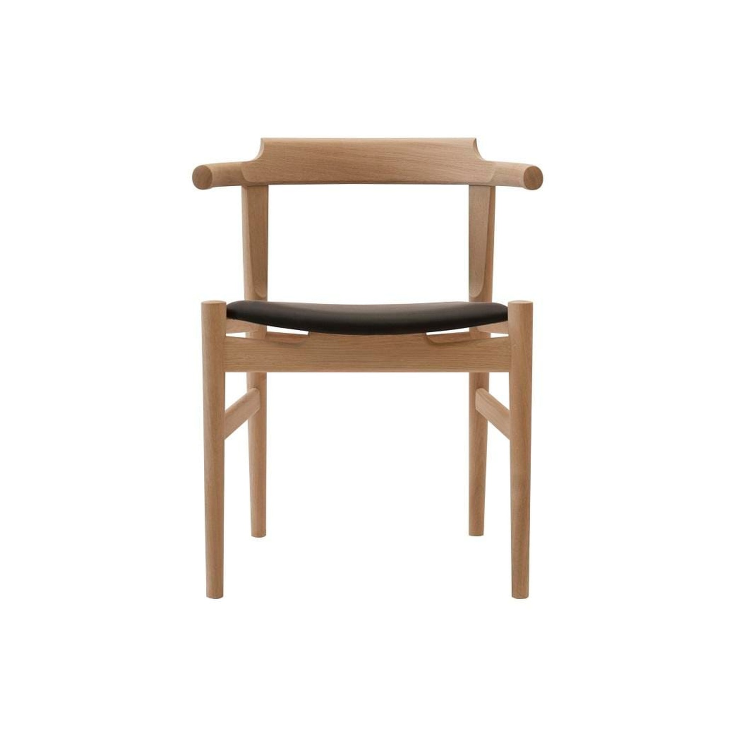 PP Møbler PP58 chair, oiled oak/black leather