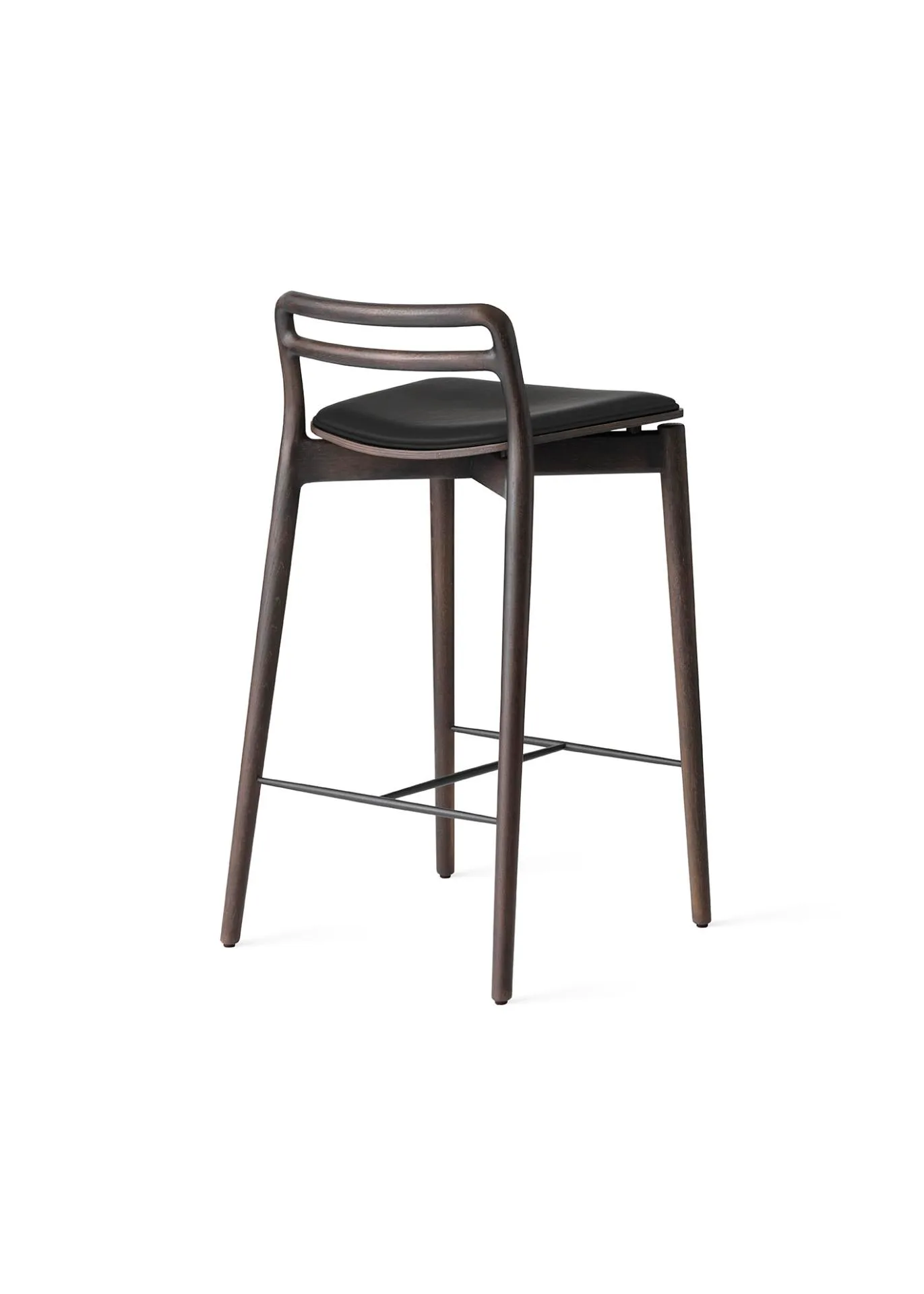 Vipp 484 CABIN counter stool, 67 cm, dark oak / black leather - Image 2