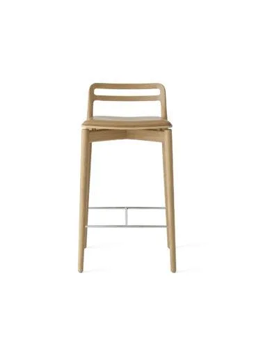 Vipp 484 CABIN counter stool, 67 cm, oiled oak / brown leather