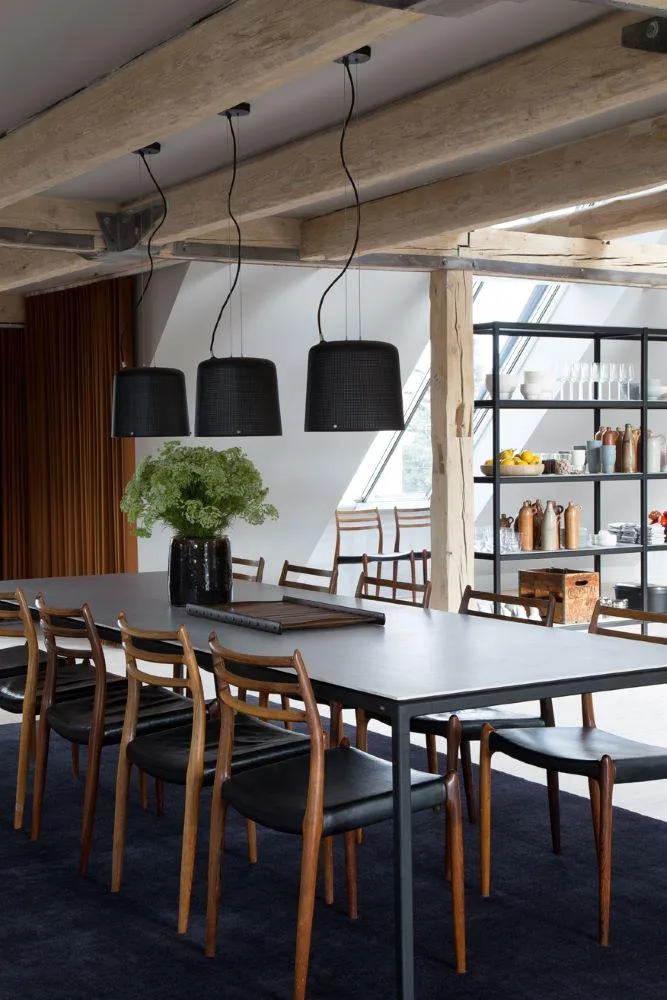 Vipp 971 Pöytä 200 x 95 cm, harmaa keraaminen taso / musta runko - Image 4