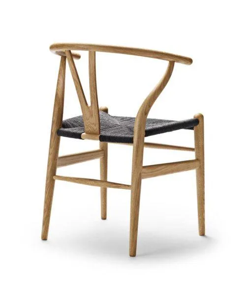 Carl Hansen CH24 chair, lacquered oak/black paper cord - Image 2