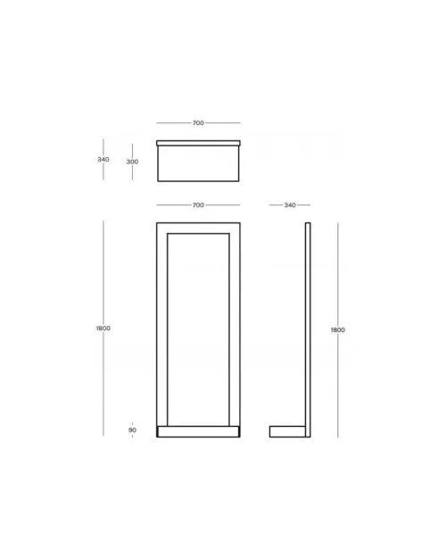 Zeus FRAME -peili jalustalla, musta - Image 3